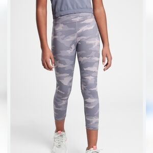Athleta Girl Gray Camo Chit Chat Capri Legging